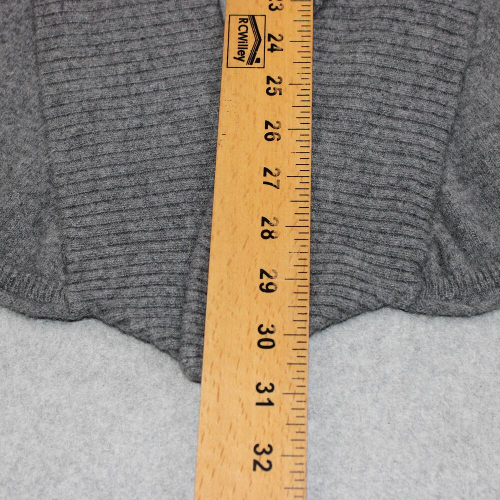 Hammacher Schlemmer Cashmere Sweater Women XL Gray Cardigan Open Front Topper - Picture 7 of 8